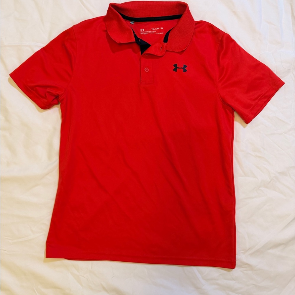 Under Armour Boys Polo Shirt – Red – Size YXL (18/20)